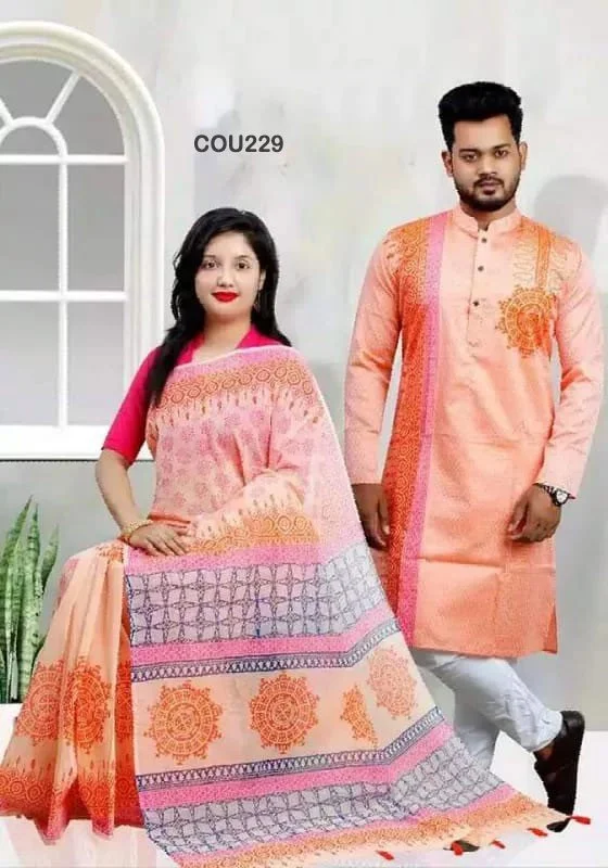 35PB - Fine Cotton Couple Set - Saree-Kurta - Applique Design - 1500 at Rs  1500 | प्योर कॉटन साड़ी in Kolkata | ID: 21934586033